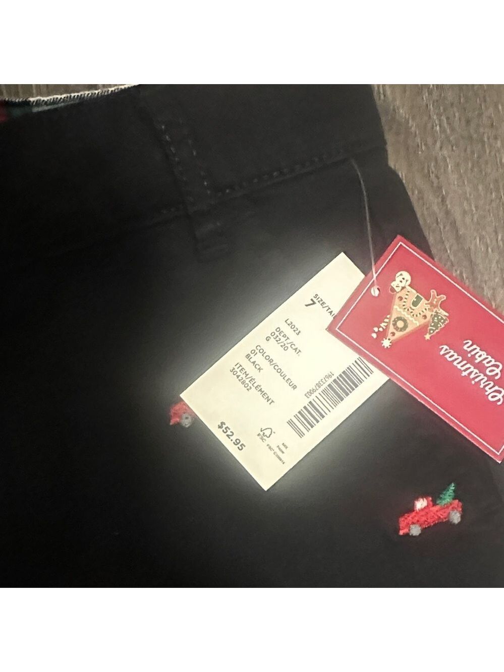 Gymboree Black Pants with Red Car Embroidery size 7 - Picture 4 of 4